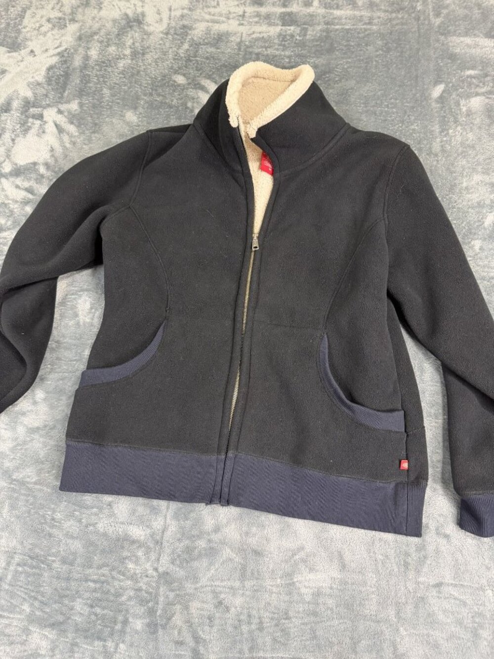 Dickies Mens  Full-Zip Fleece Jacket Black Size M
